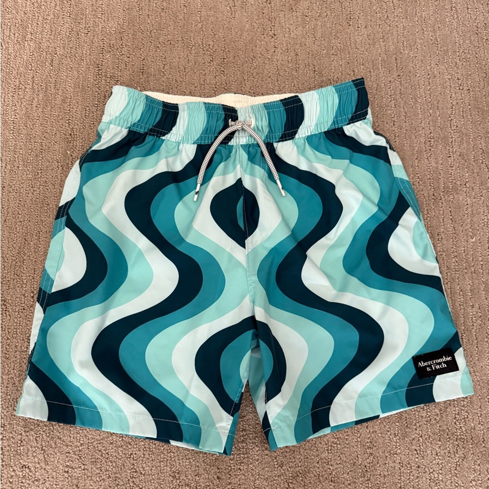 Abercrombie Kids Teal Wave Swim Trunks